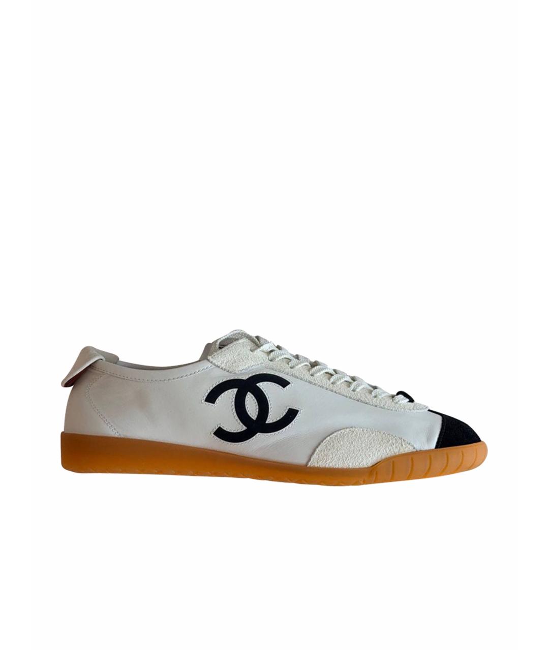 CHANEL Белые кожаные кеды, фото 7
