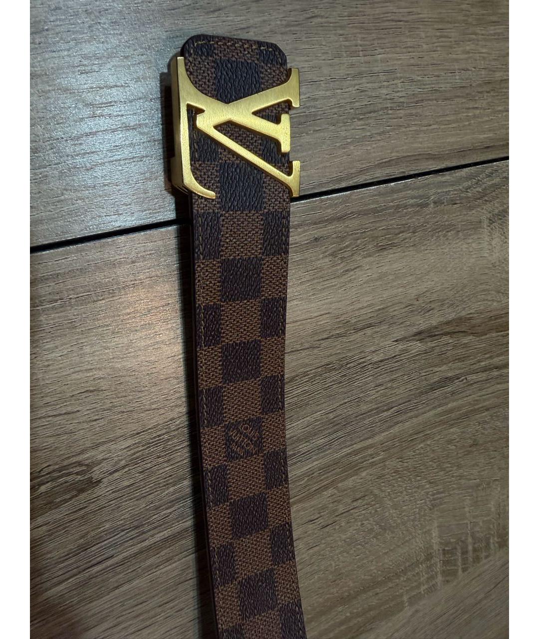 LOUIS VUITTON Коричневый кожаный ремень, фото 2