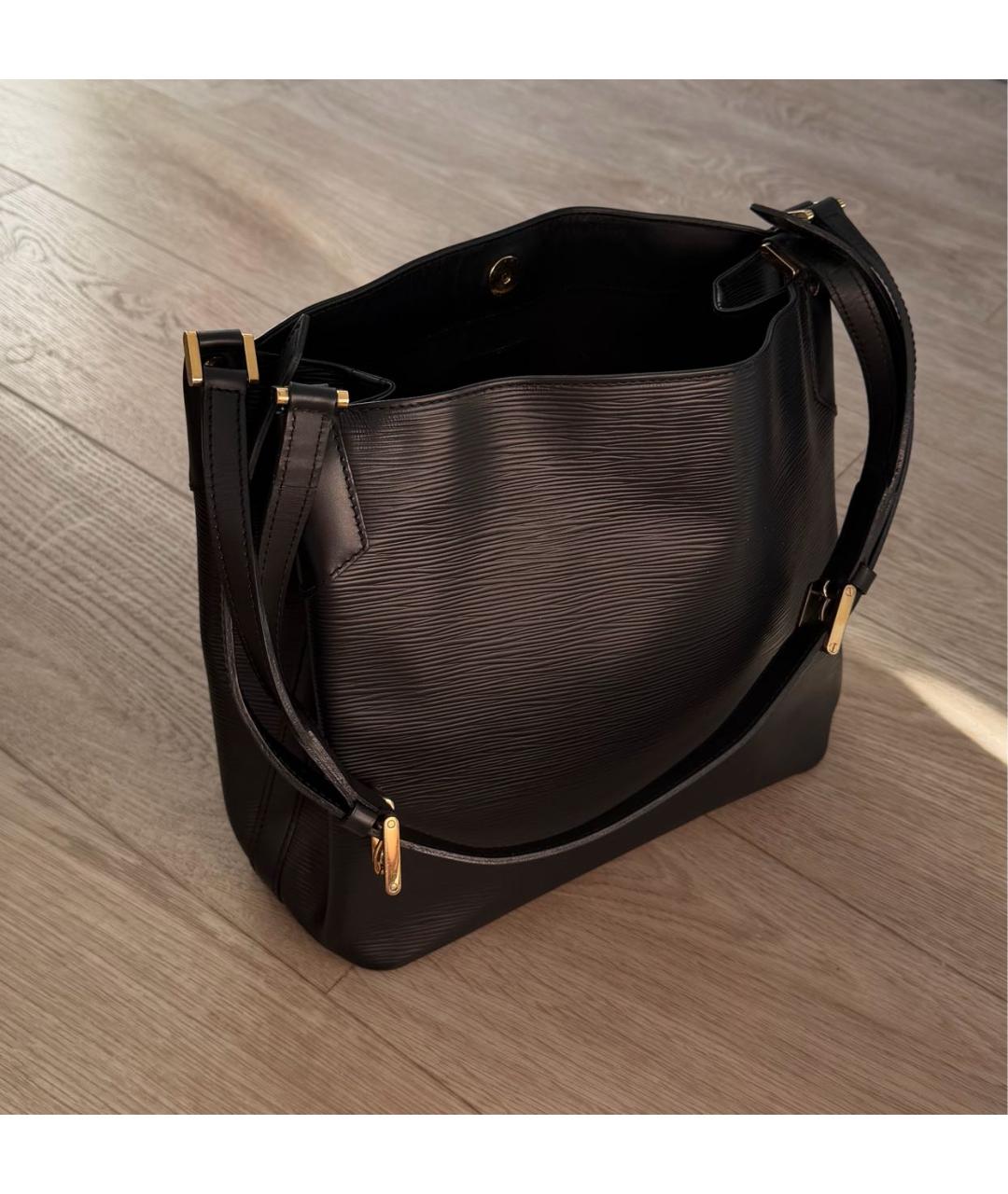 LOUIS VUITTON Черная кожаная сумка через плечо, фото 5