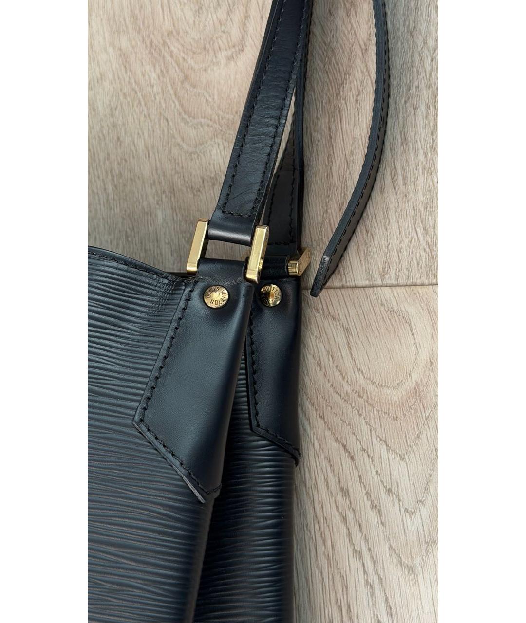 LOUIS VUITTON Черная кожаная сумка через плечо, фото 7