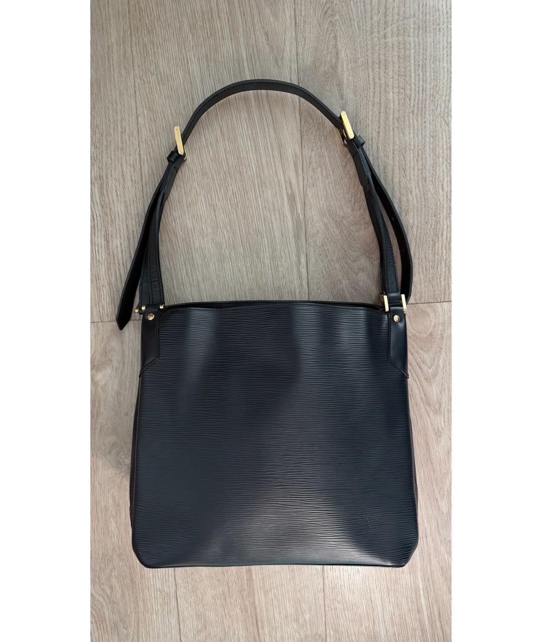 LOUIS VUITTON Черная кожаная сумка через плечо, фото 9