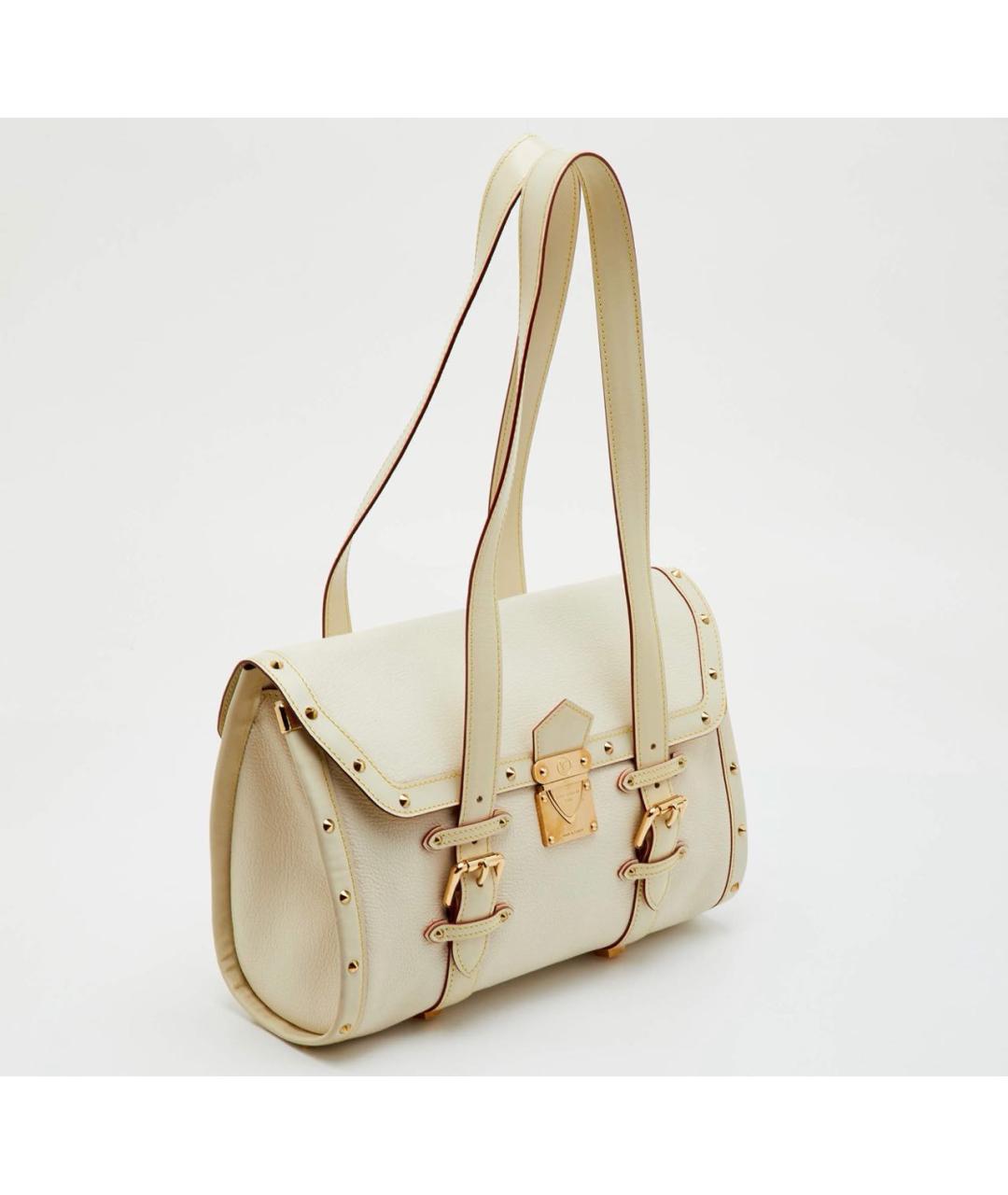 LOUIS VUITTON Бежевая кожаная сумка через плечо, фото 2
