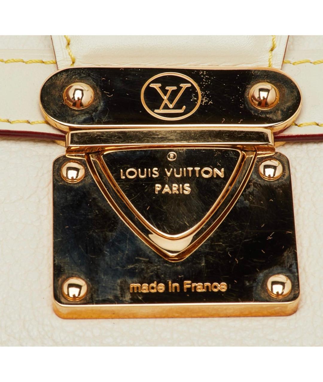 LOUIS VUITTON Бежевая кожаная сумка через плечо, фото 6