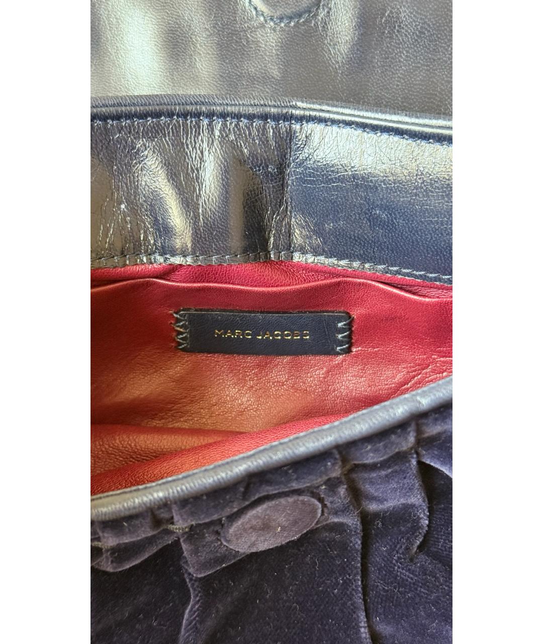 MARC JACOBS Темно-синяя бархатная сумка с короткими ручками, фото 7
