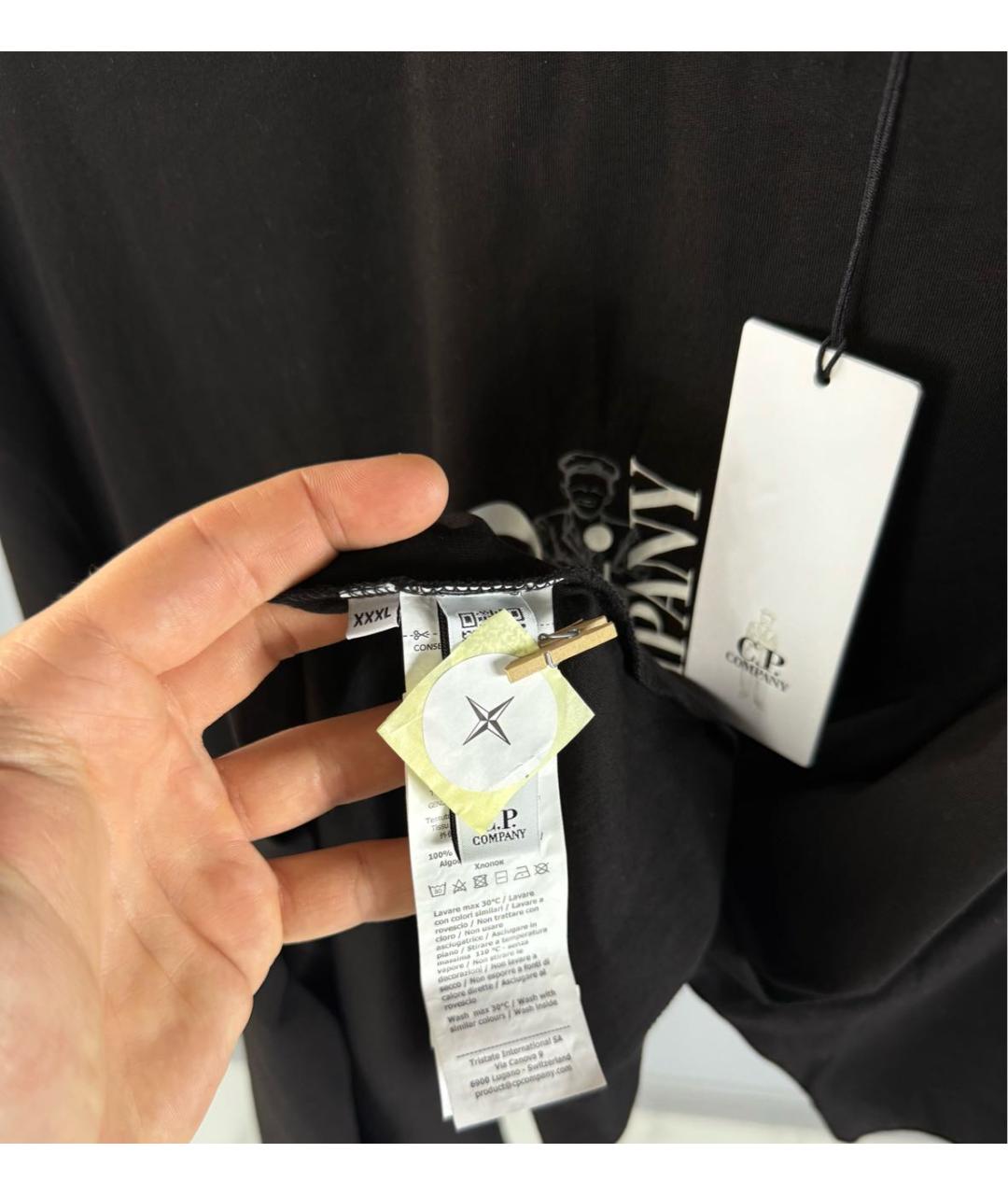 CP COMPANY Черная хлопковая футболка, фото 4