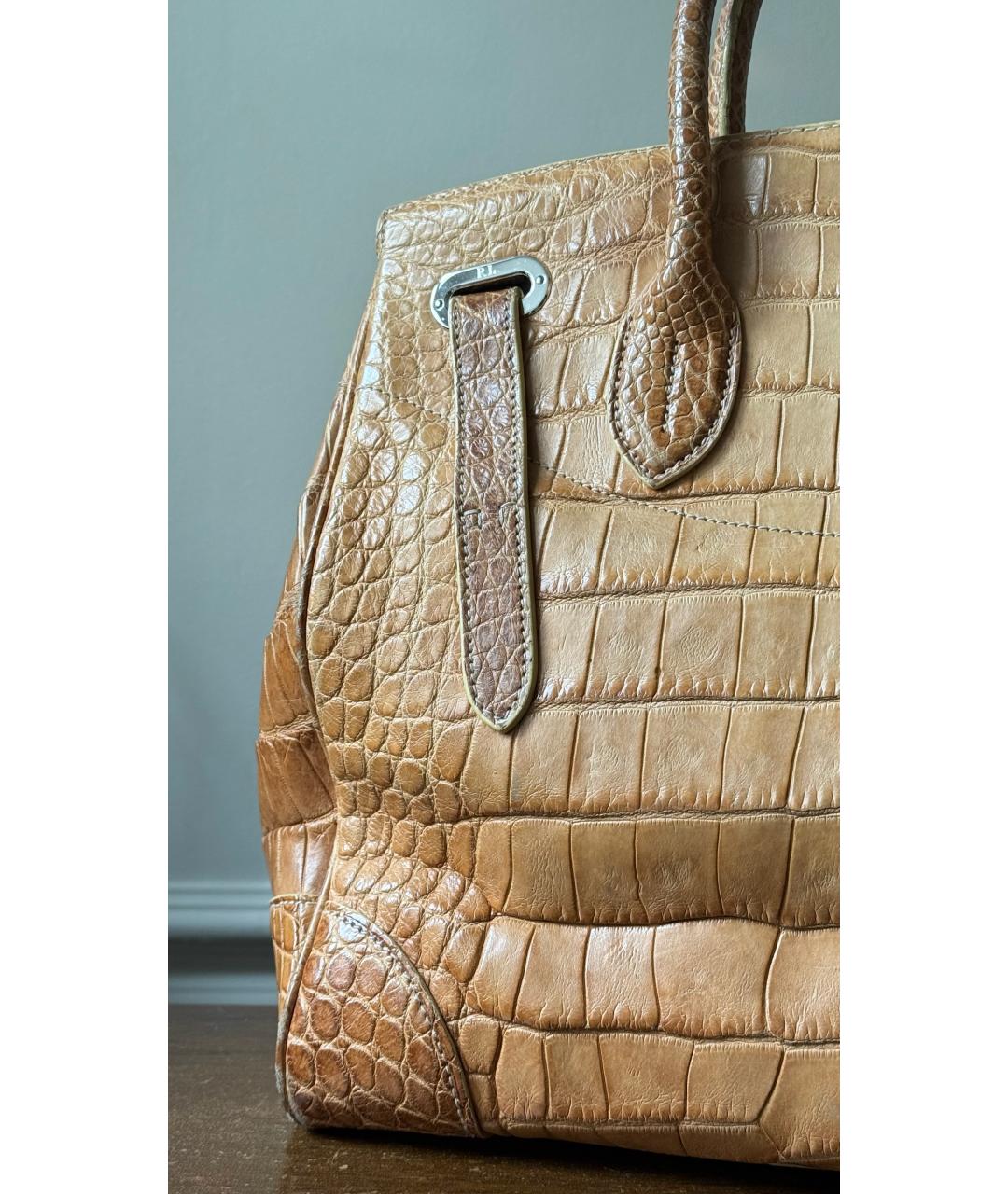 RALPH LAUREN Оранжевая сумка тоут из экзотической кожи, фото 3