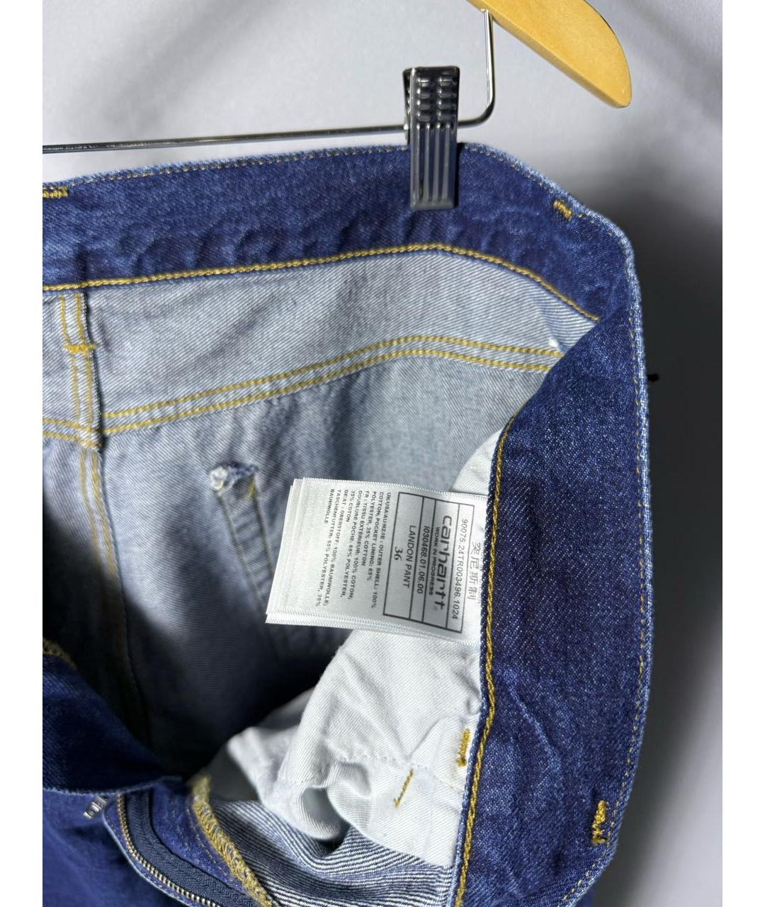 CARHARTT WIP Синие хлопковые прямые джинсы, фото 5