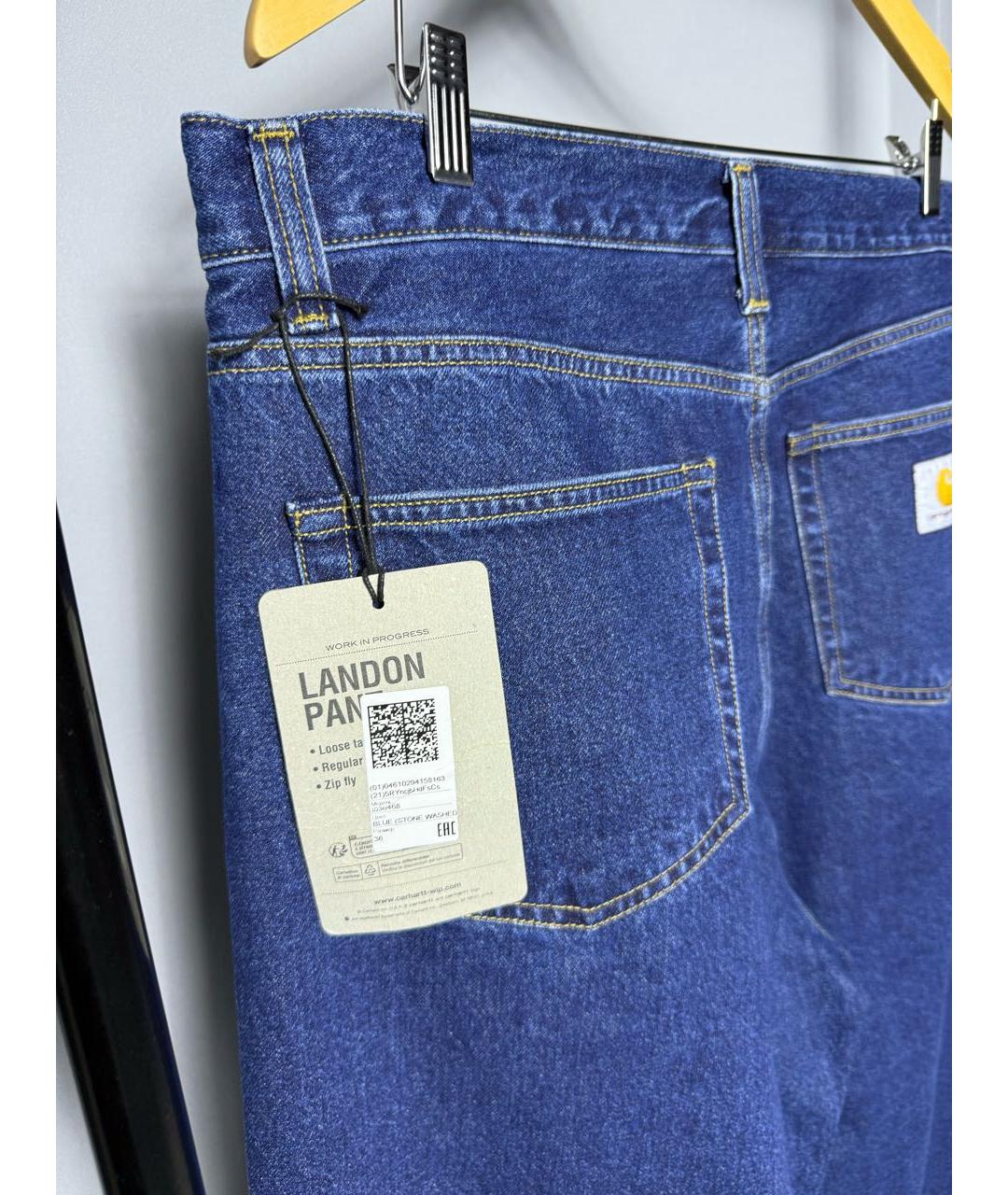 CARHARTT WIP Синие хлопковые прямые джинсы, фото 4