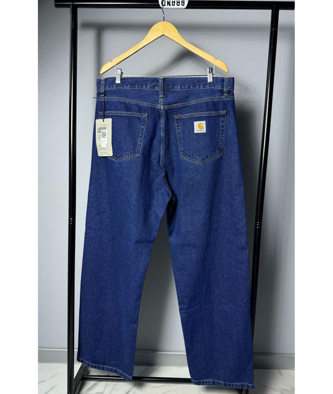 CARHARTT WIP Синие хлопковые прямые джинсы, фото 2