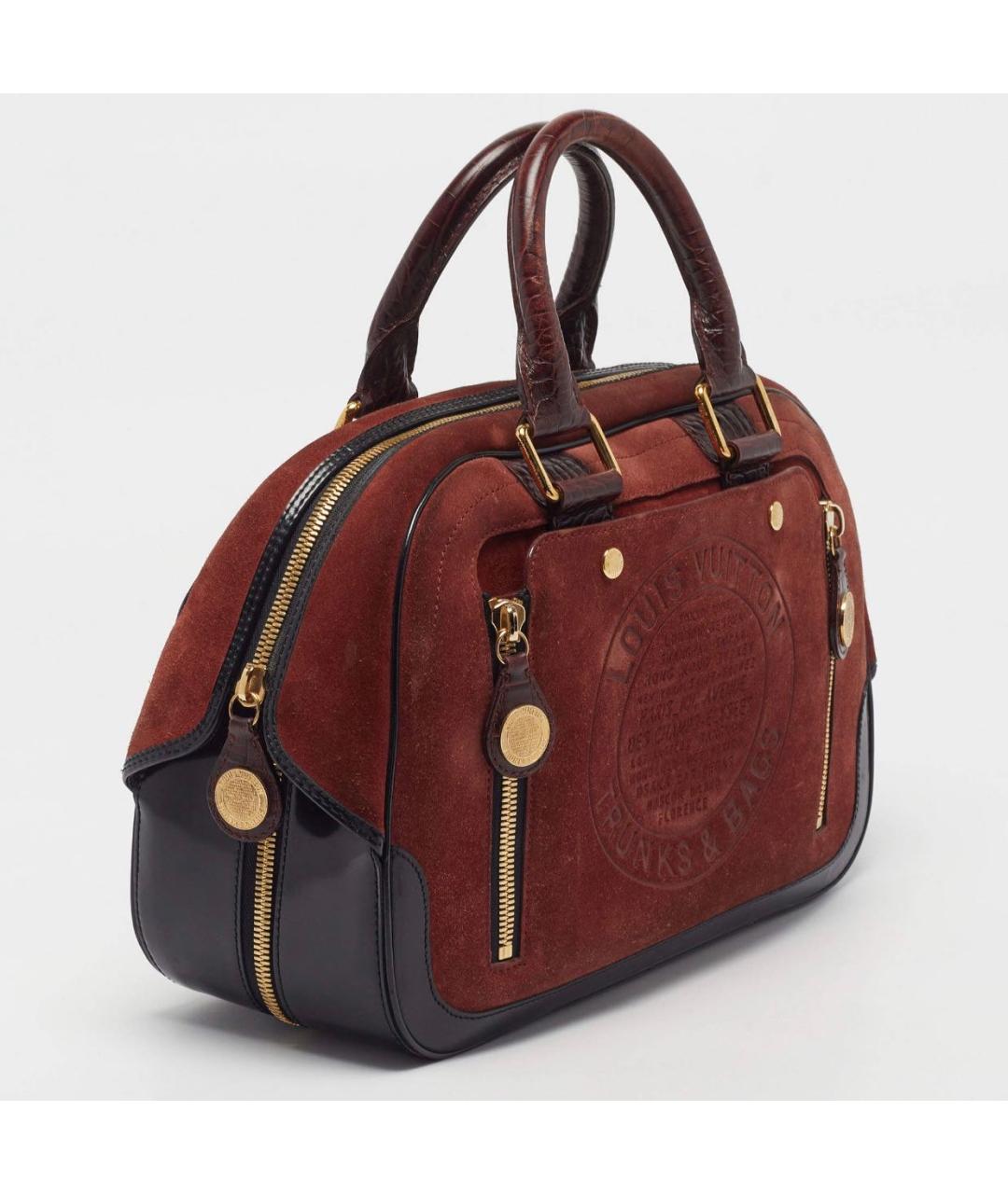 LOUIS VUITTON Коричневая замшевая сумка с короткими ручками, фото 2