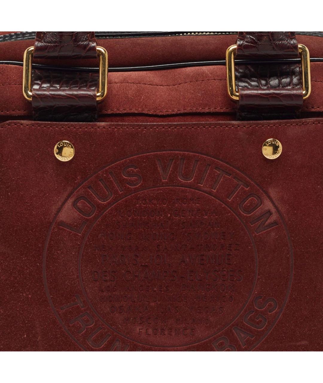 LOUIS VUITTON Коричневая замшевая сумка с короткими ручками, фото 6
