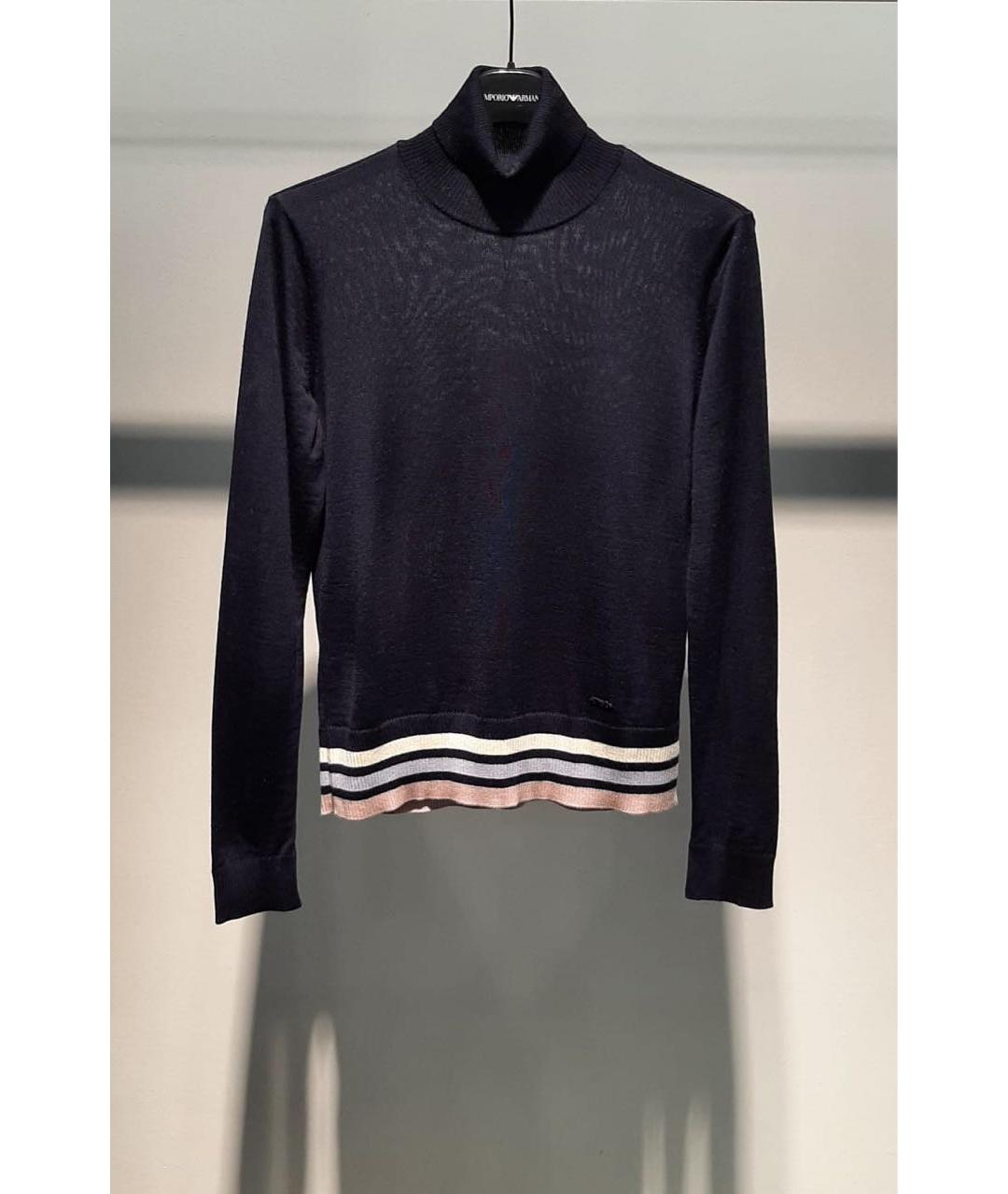 EMPORIO ARMANI Темно-синяя водолазка, фото 3