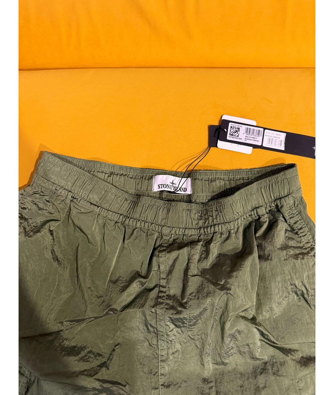 STONE ISLAND Зеленые нейлоновые шорты, фото 3