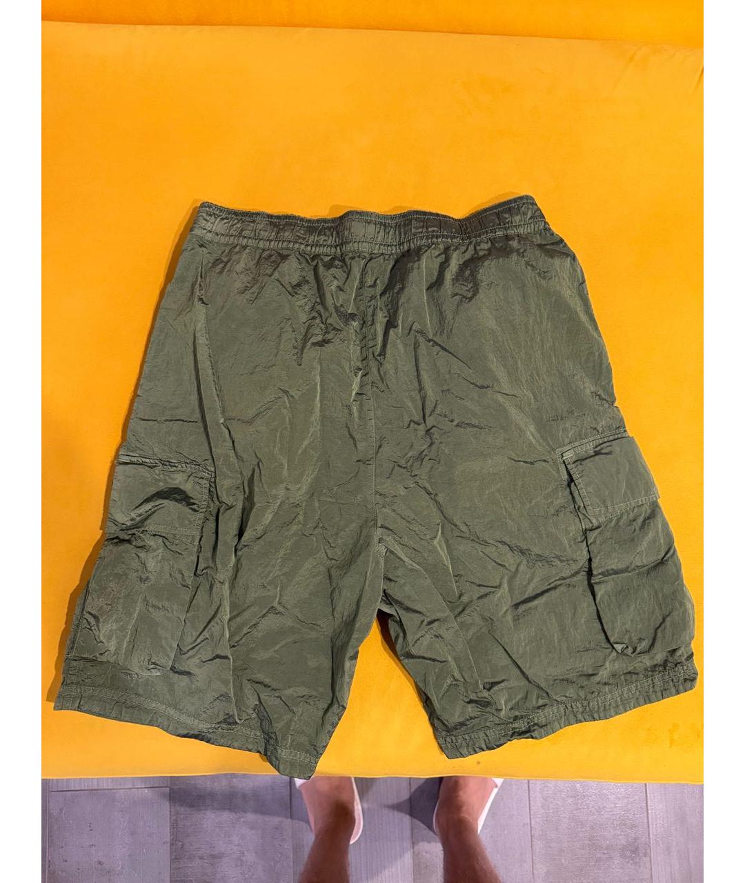 STONE ISLAND Зеленые нейлоновые шорты, фото 2