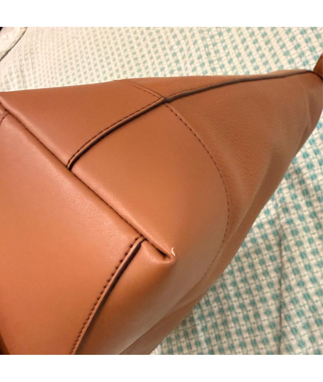 MICHAEL MICHAEL KORS Коричневая кожаная сумка тоут, фото 5