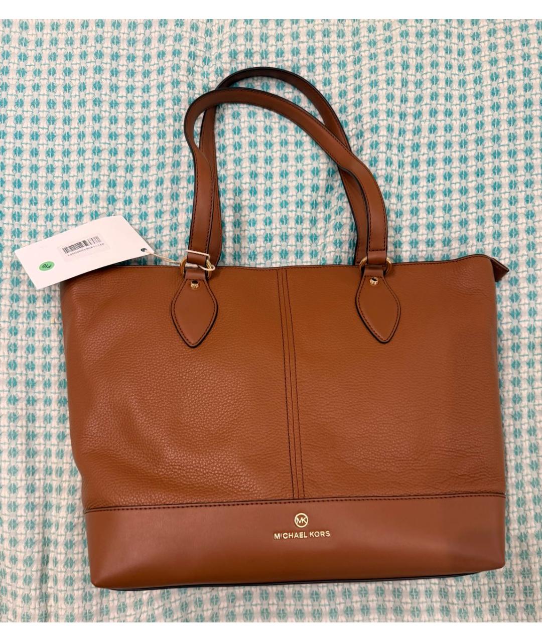 MICHAEL MICHAEL KORS Коричневая кожаная сумка тоут, фото 2