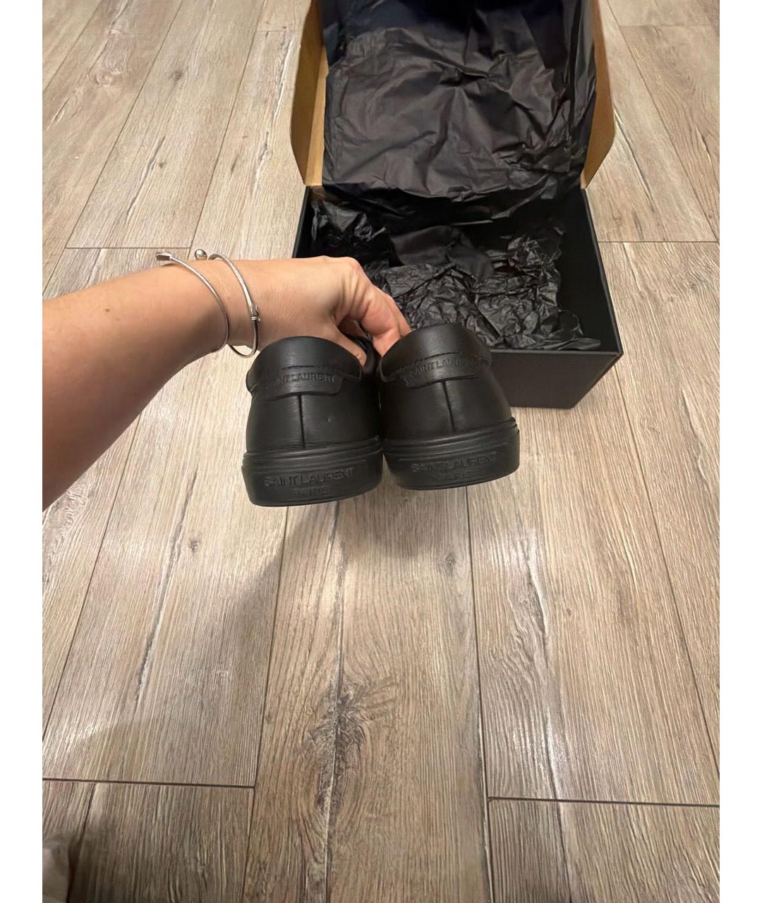 SAINT LAURENT Черные кожаные кеды, фото 4