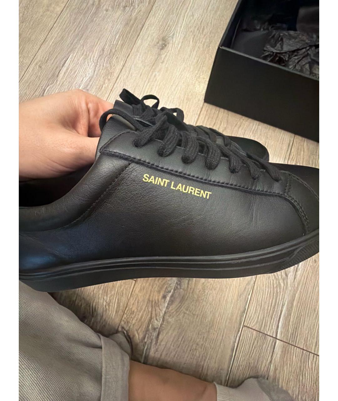 SAINT LAURENT Черные кожаные кеды, фото 7