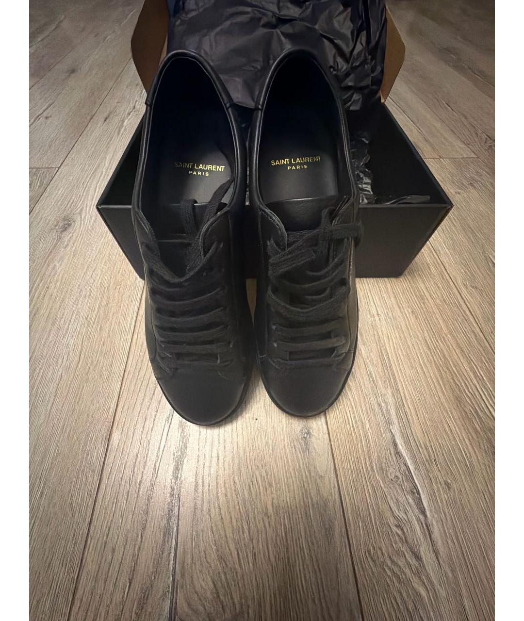 SAINT LAURENT Черные кожаные кеды, фото 2