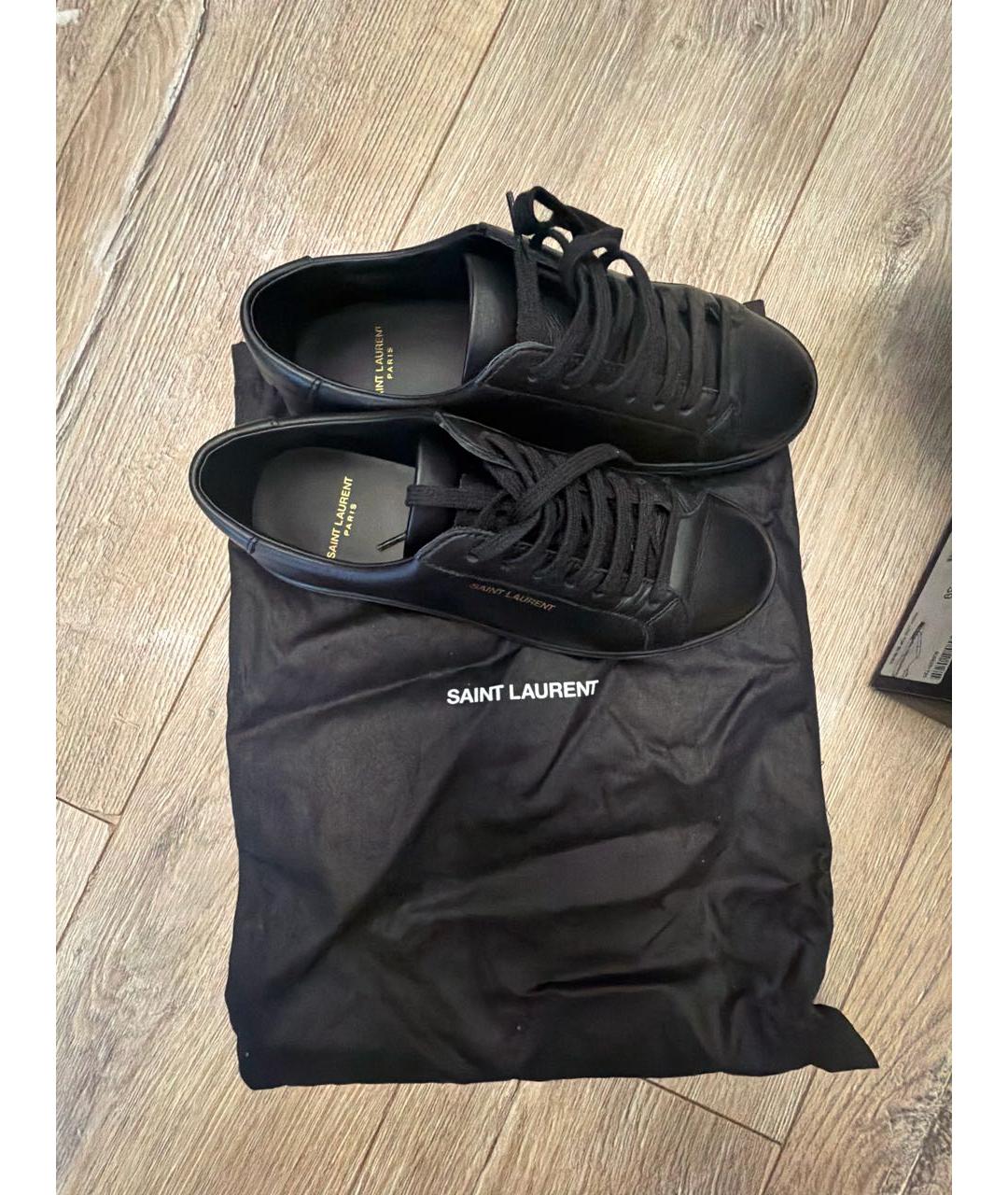 SAINT LAURENT Черные кожаные кеды, фото 8