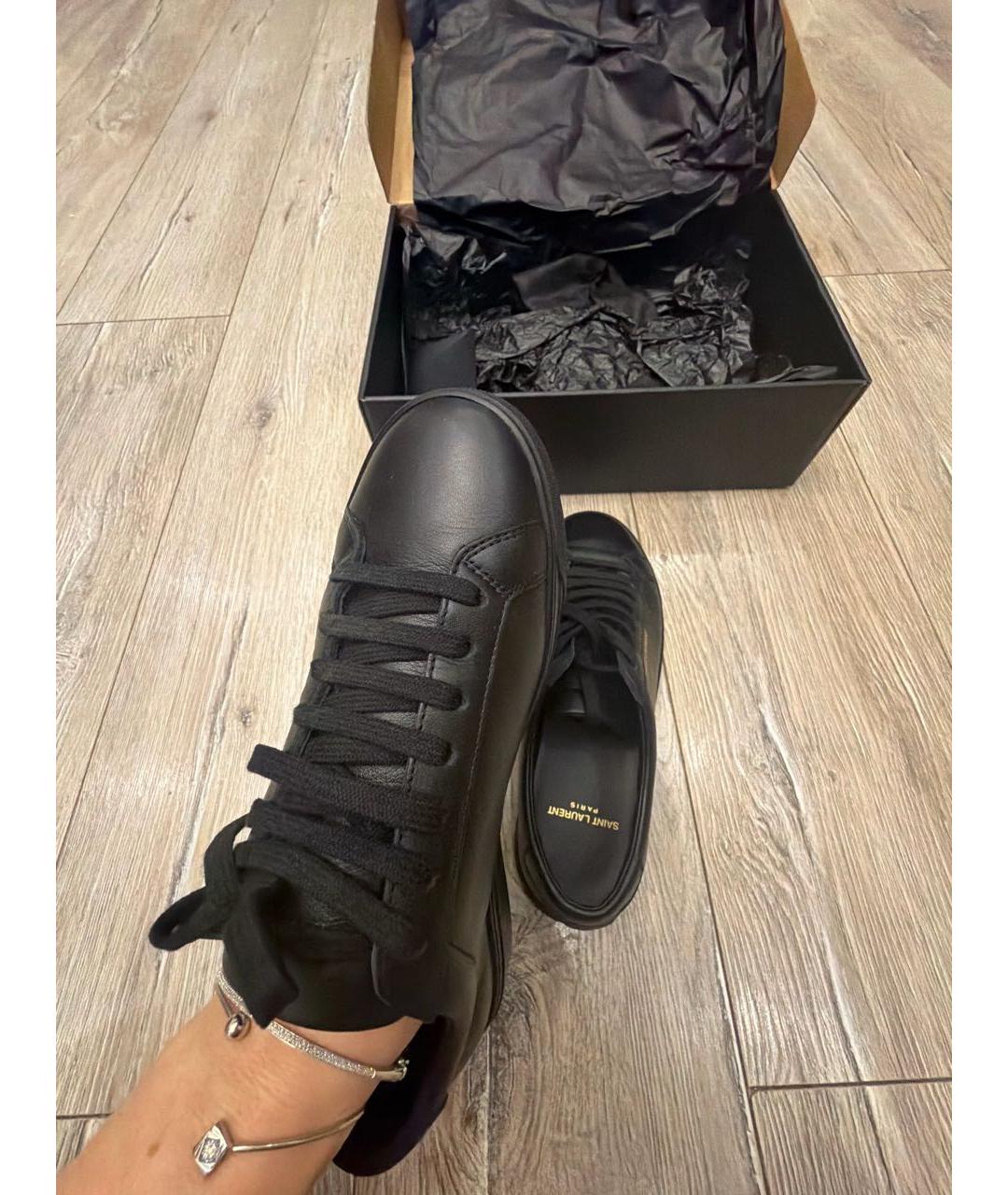 SAINT LAURENT Черные кожаные кеды, фото 5