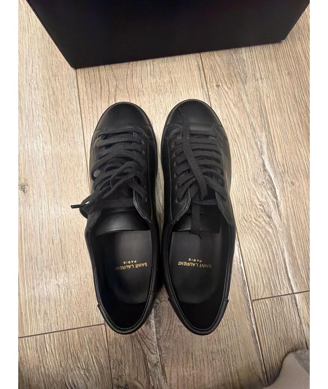 SAINT LAURENT Черные кожаные кеды, фото 3