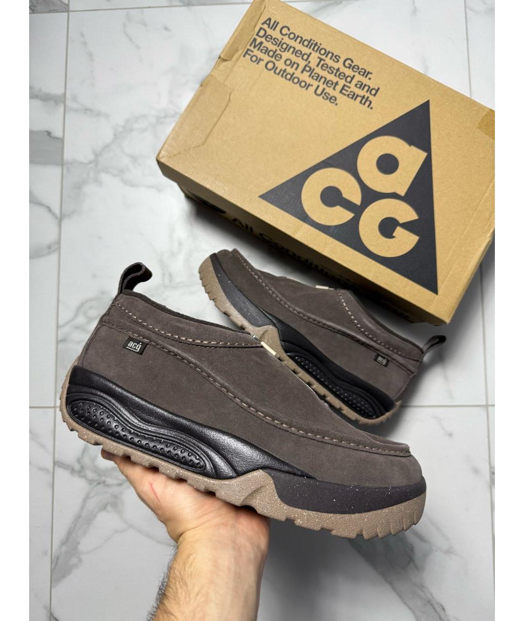 NIKE ACG Коричневые замшевые низкие ботинки, фото 2