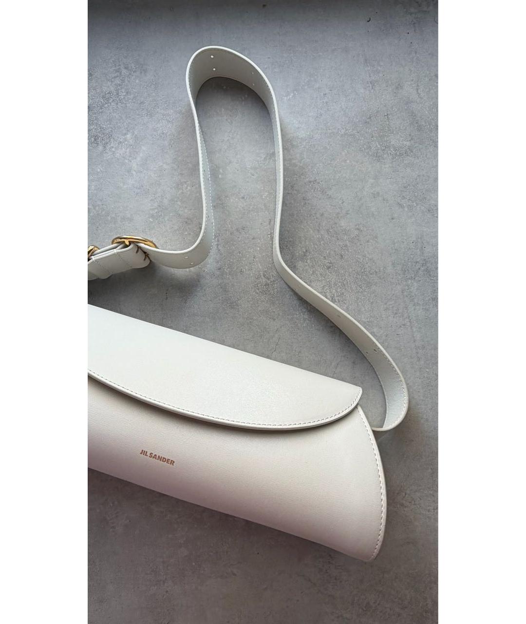 JIL SANDER Белая кожаная сумка с короткими ручками, фото 3
