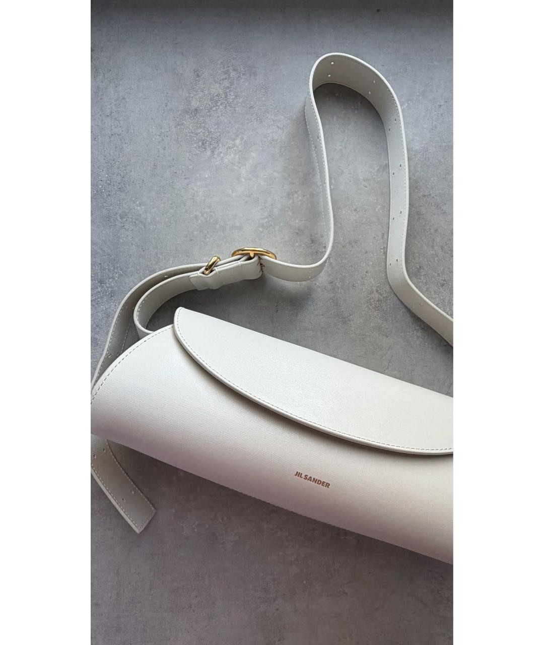 JIL SANDER Белая кожаная сумка с короткими ручками, фото 2