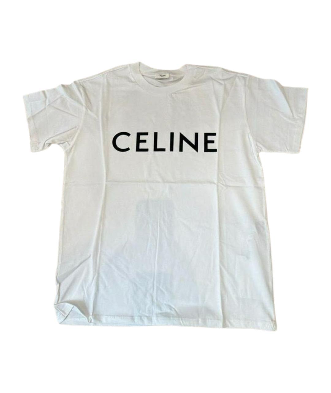 CELINE Белая хлопковая футболка, фото 1