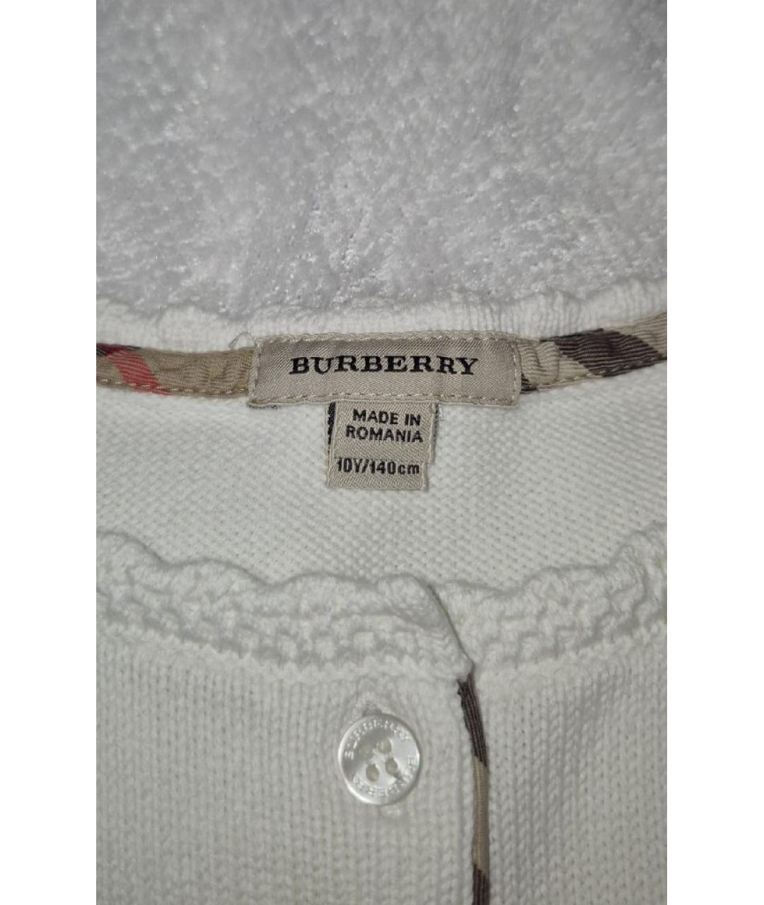 BURBERRY Белый хлопковый кардиган, фото 3