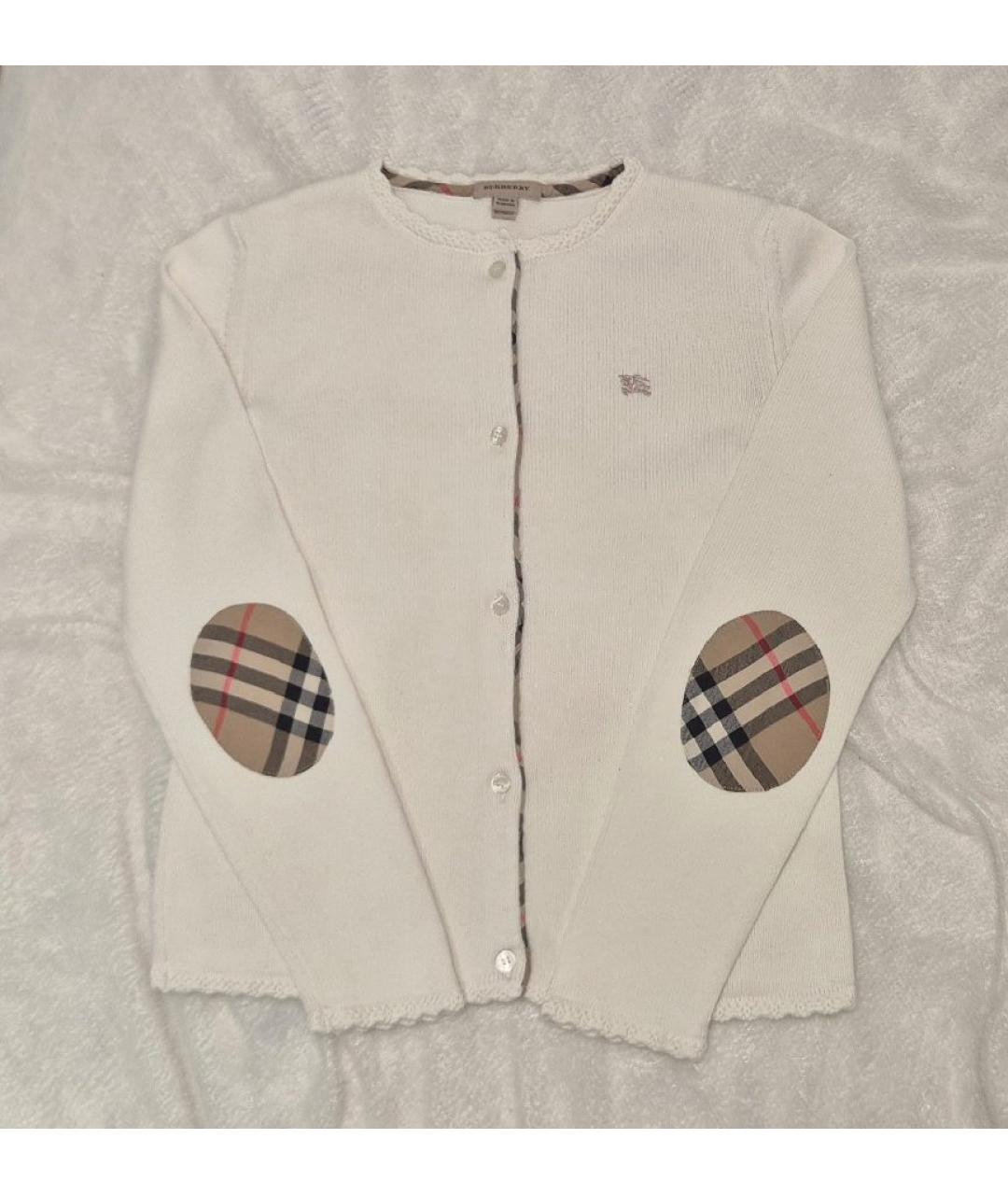 BURBERRY Белый хлопковый кардиган, фото 10