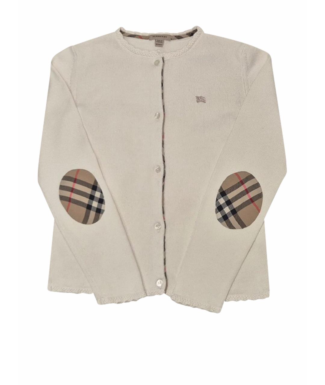 BURBERRY Белый хлопковый кардиган, фото 1