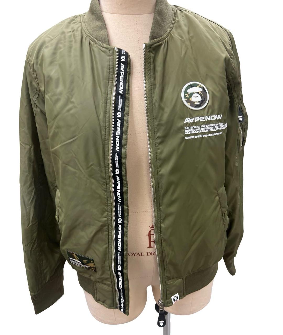 A BATHING APE Хаки нейлоновая куртка, фото 7