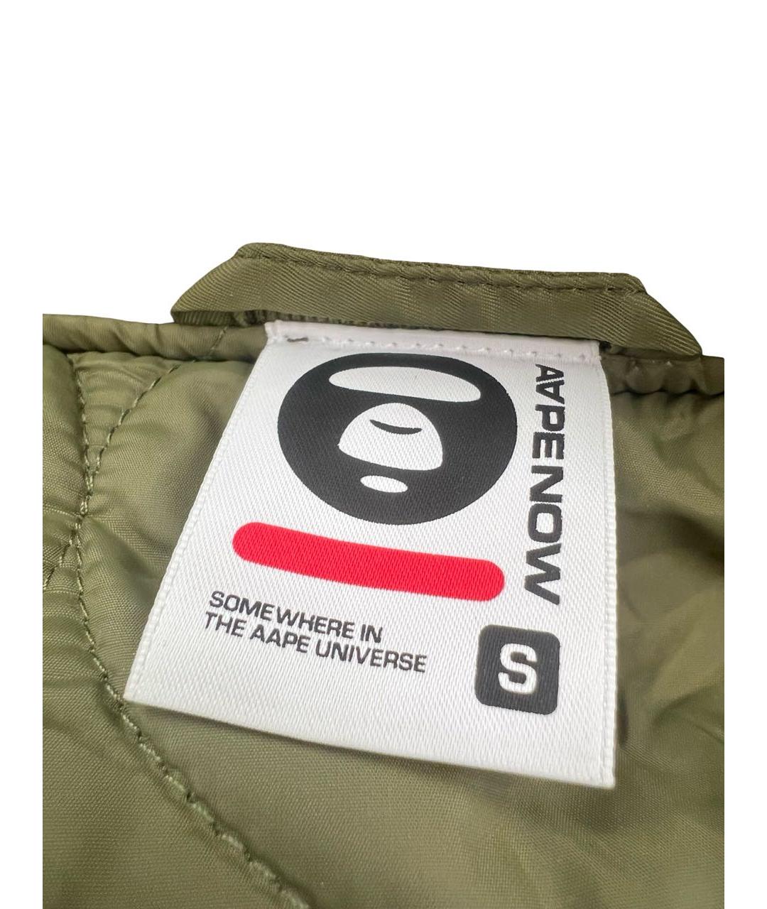 A BATHING APE Хаки нейлоновая куртка, фото 3