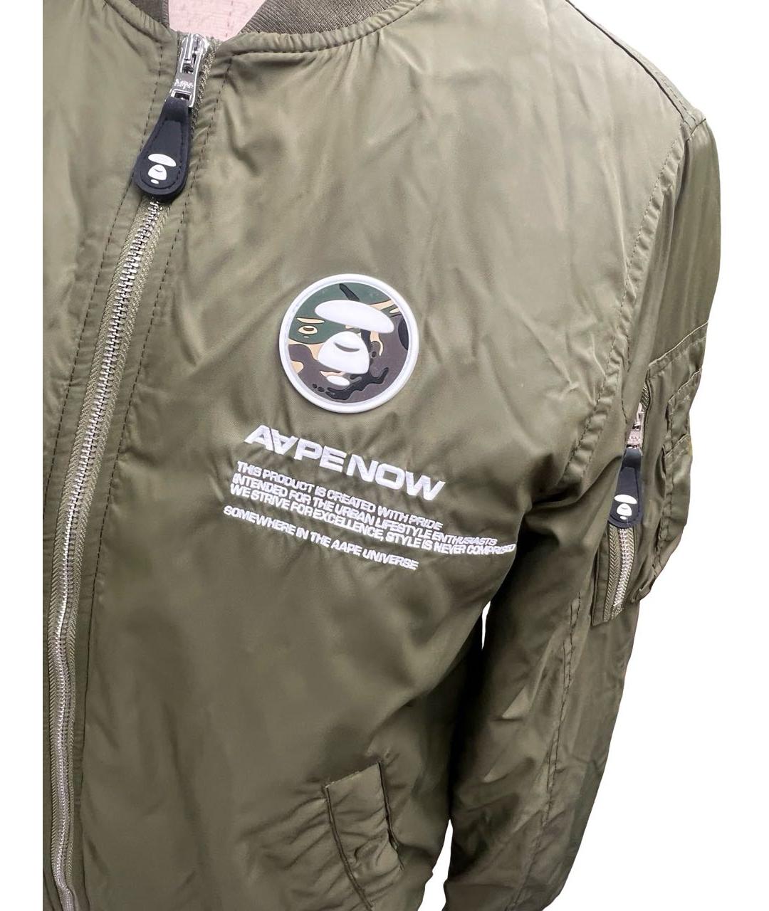 A BATHING APE Хаки нейлоновая куртка, фото 4