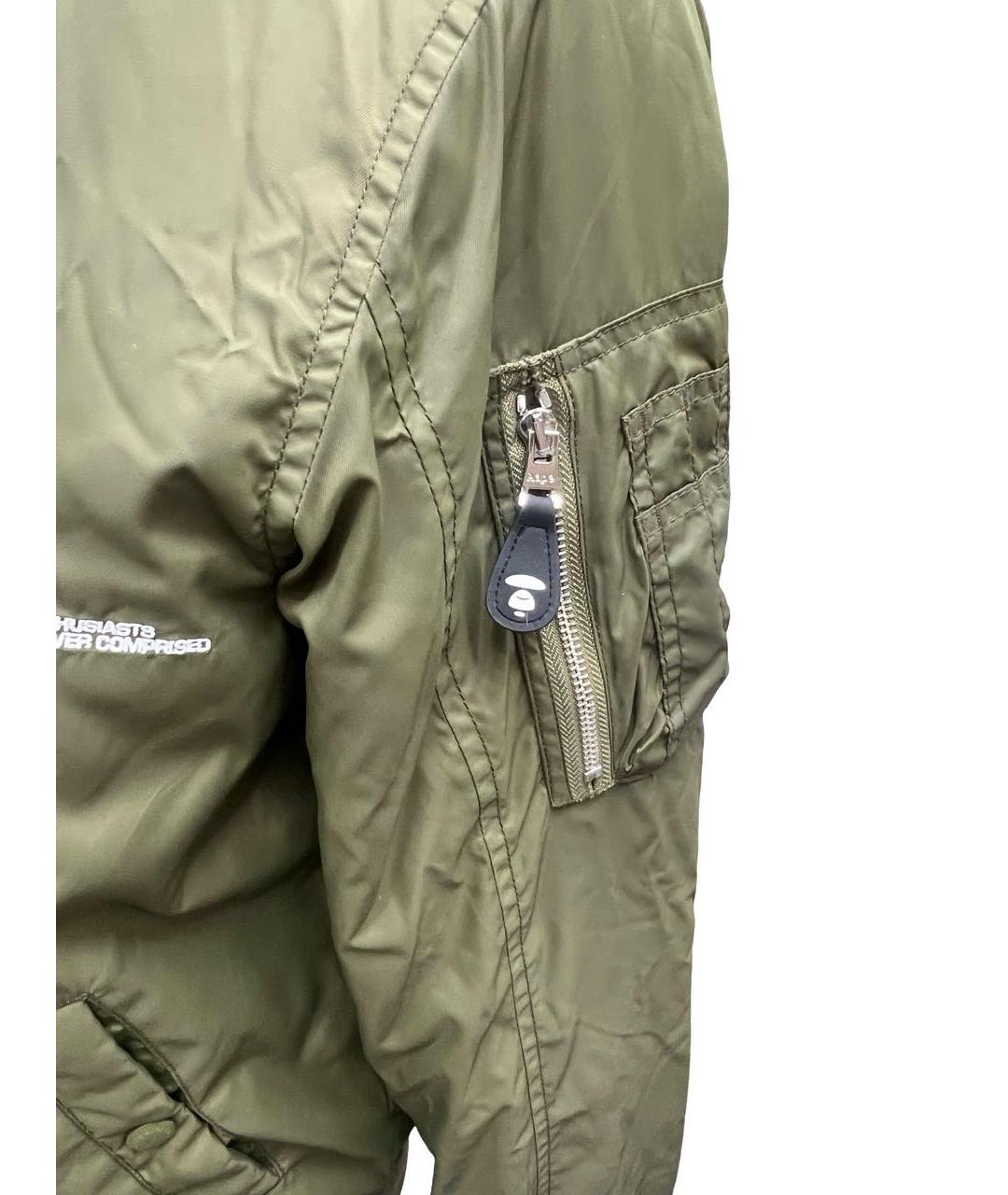 A BATHING APE Хаки нейлоновая куртка, фото 6