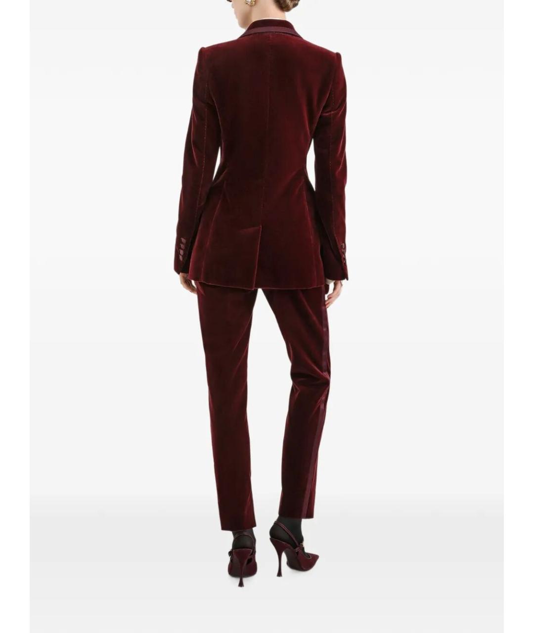 DOLCE&GABBANA Бордовые хлопковые брюки узкие, фото 3