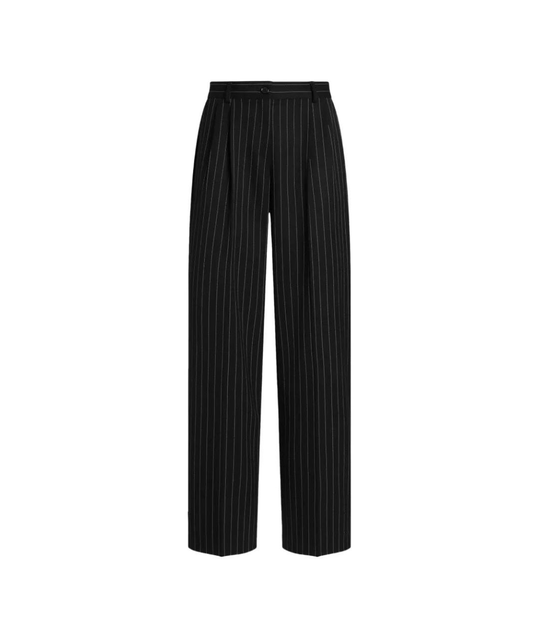 DOLCE&GABBANA Черные шерстяные прямые брюки, фото 1