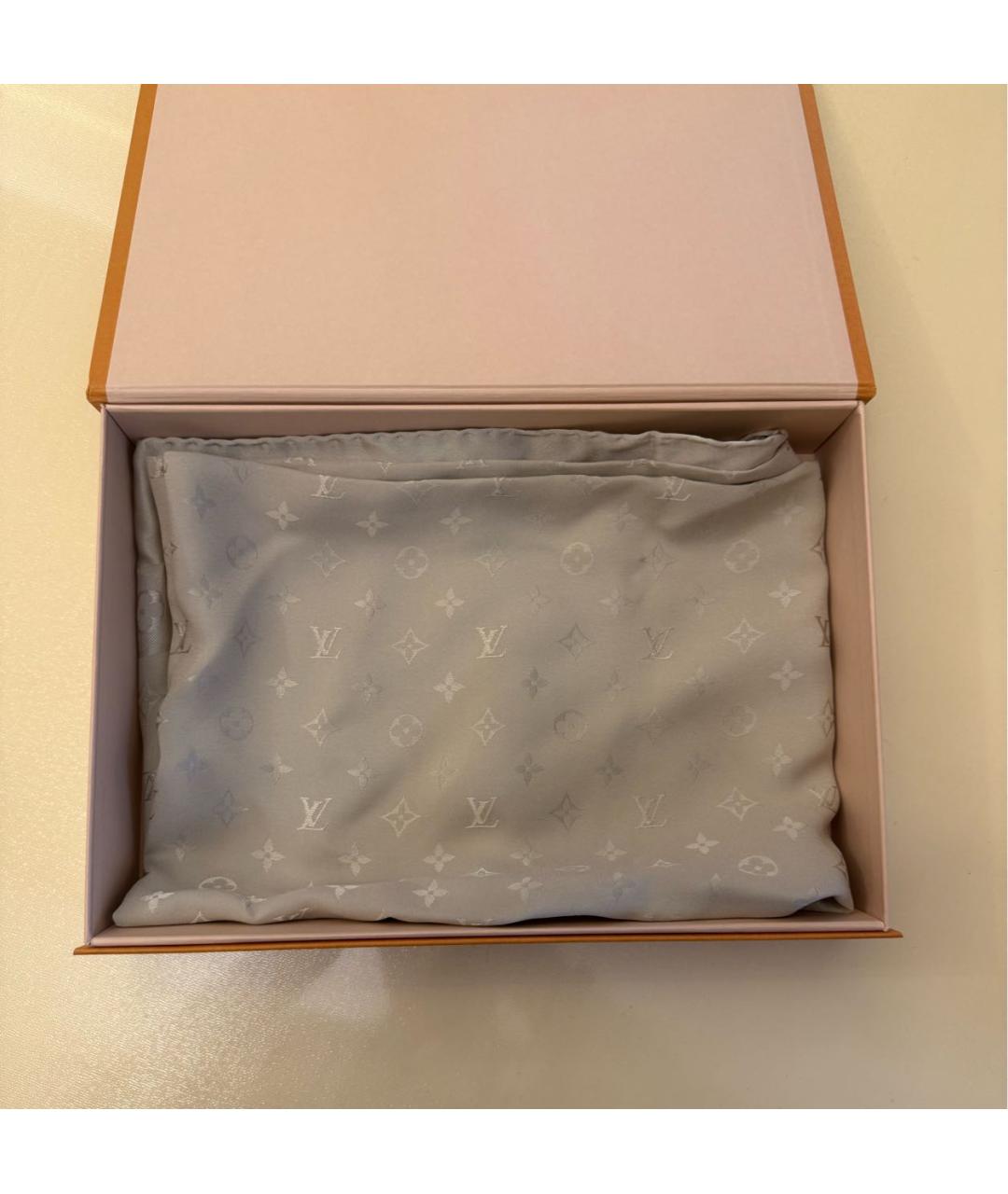 LOUIS VUITTON Серый шелковый платок, фото 2