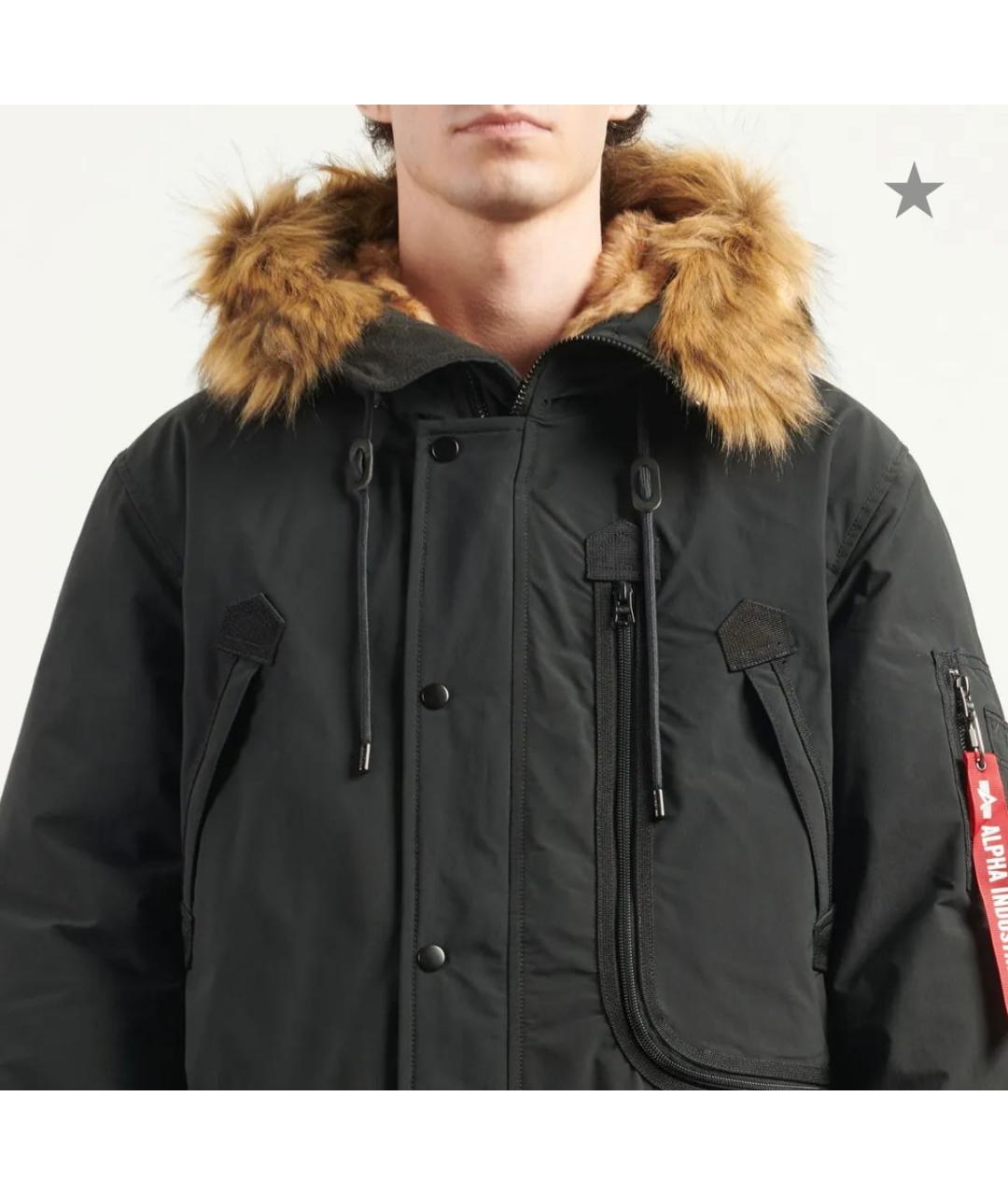 ALPHA INDUSTRIES Черная нейлоновая парка, фото 3