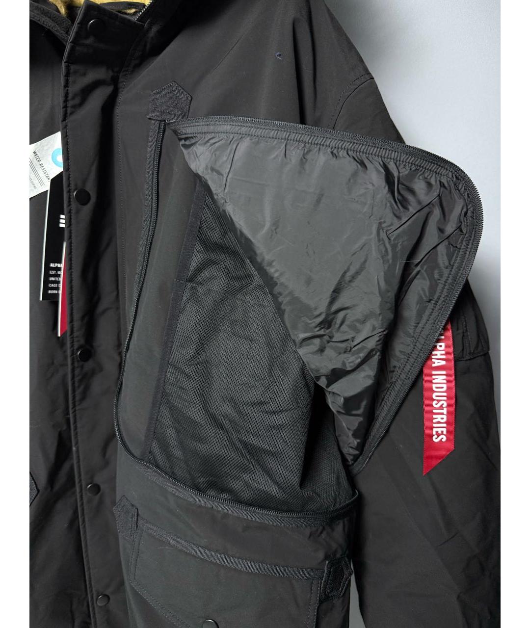 ALPHA INDUSTRIES Черная нейлоновая парка, фото 8