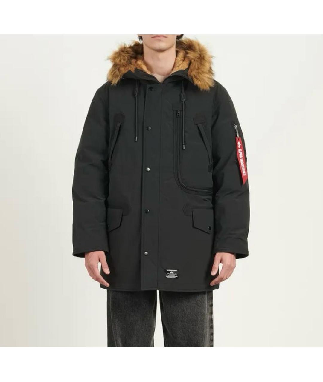 ALPHA INDUSTRIES Черная нейлоновая парка, фото 2