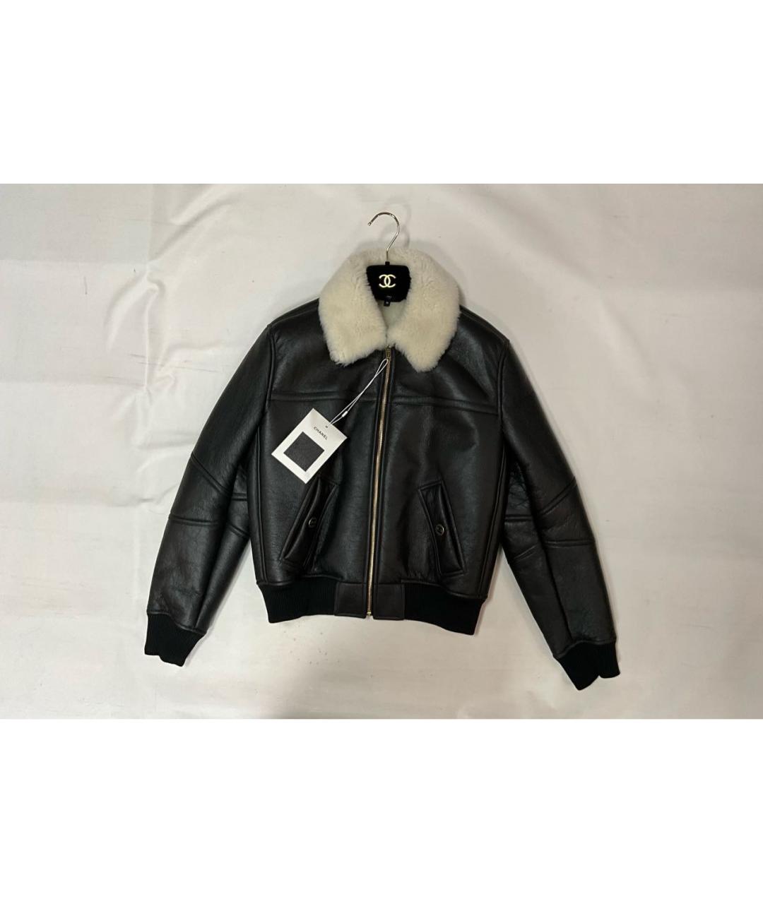 CHANEL Черная кожаная дубленка, фото 9