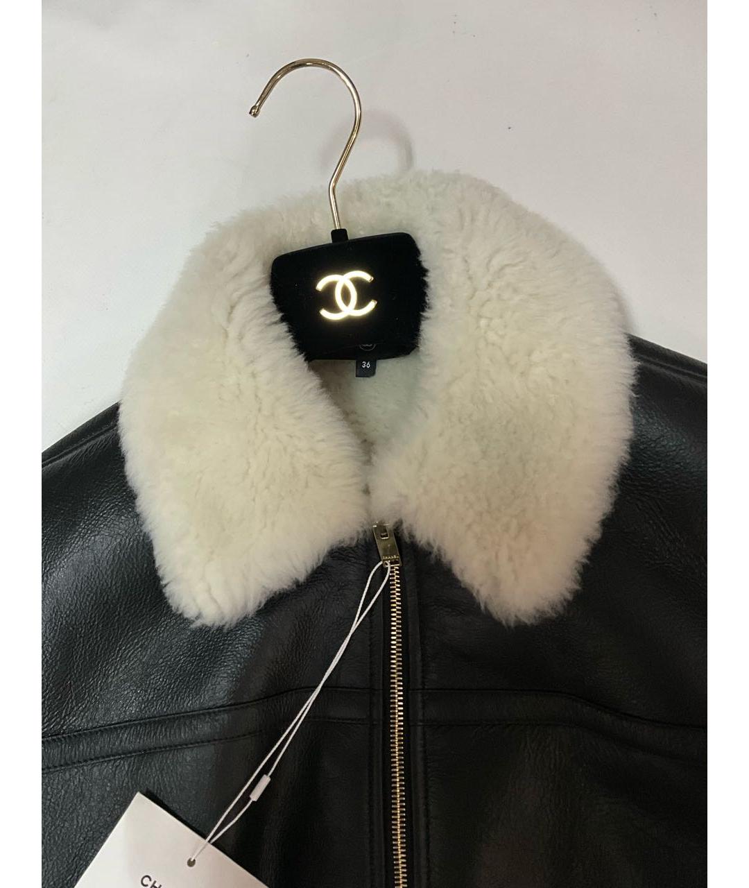 CHANEL Черная кожаная дубленка, фото 4