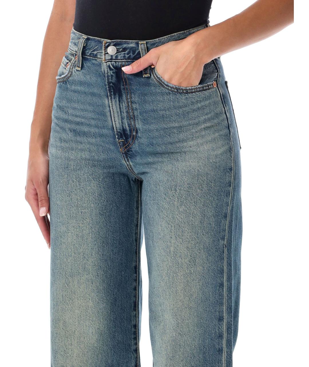 LEVI'S Синие хлопковые прямые джинсы, фото 3