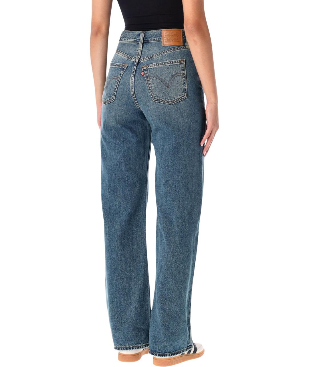 LEVI'S Синие хлопковые прямые джинсы, фото 2