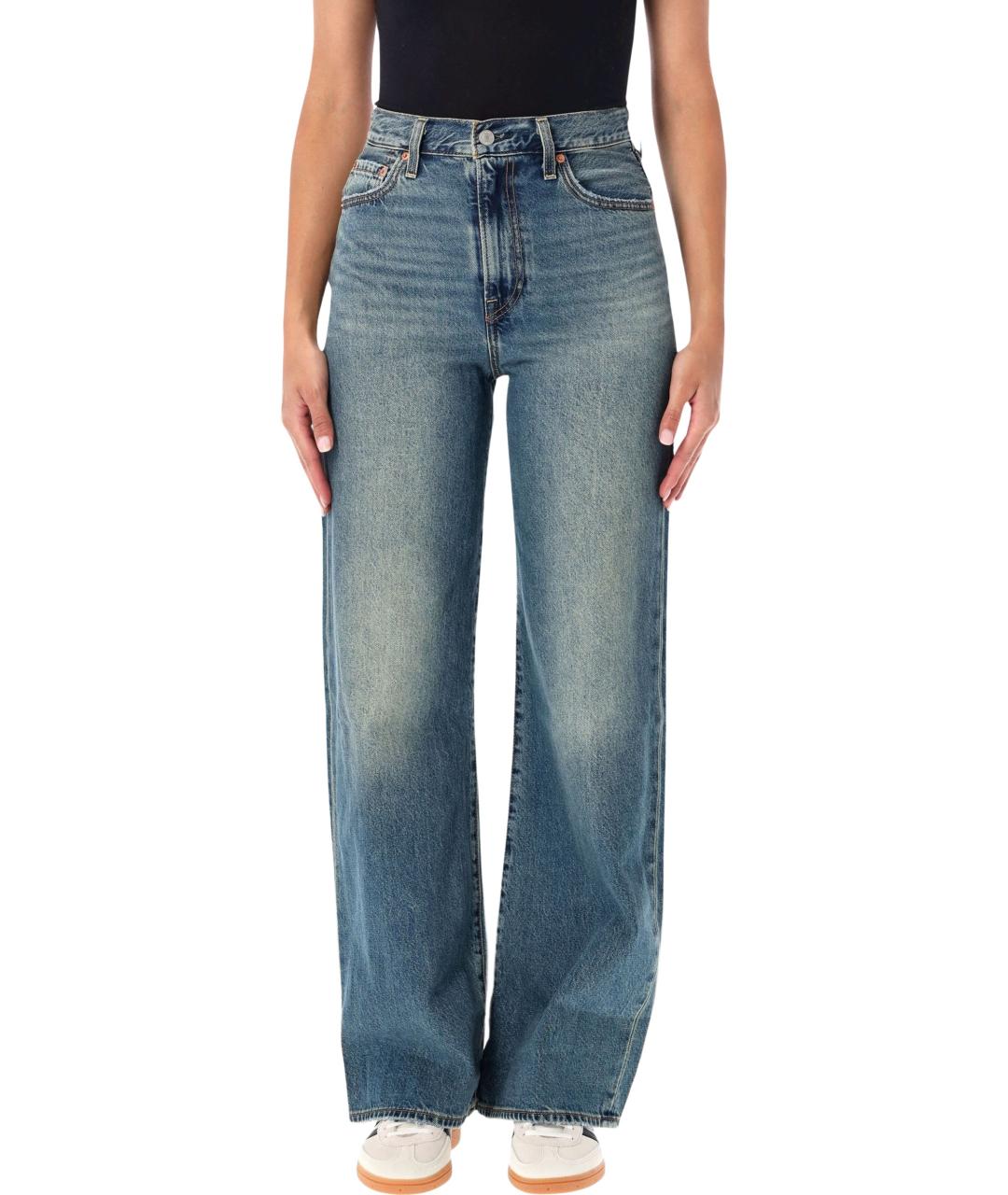 LEVI'S Синие хлопковые прямые джинсы, фото 1