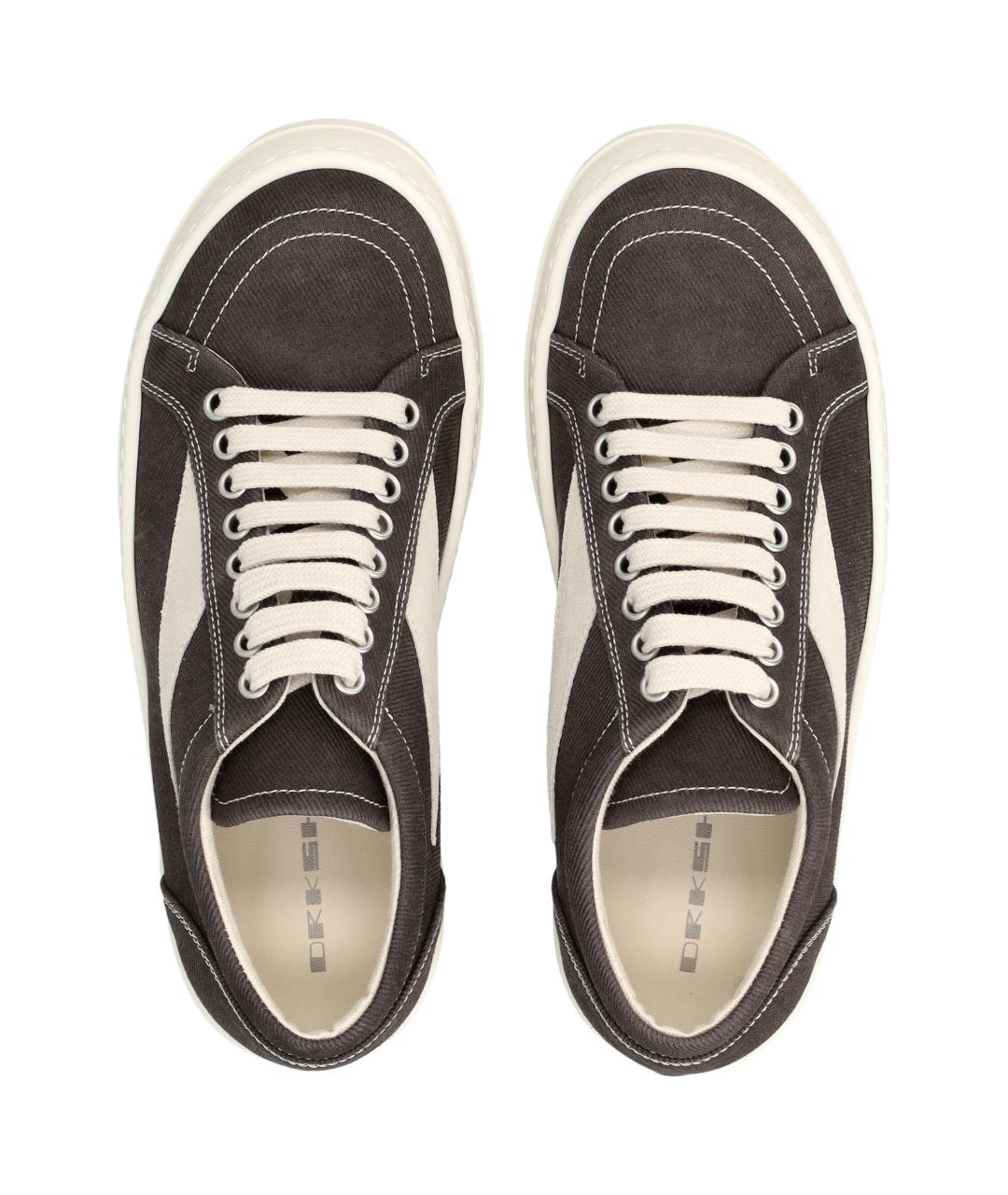 RICK OWENS DRKSHDW Бордовые текстильные кеды, фото 2