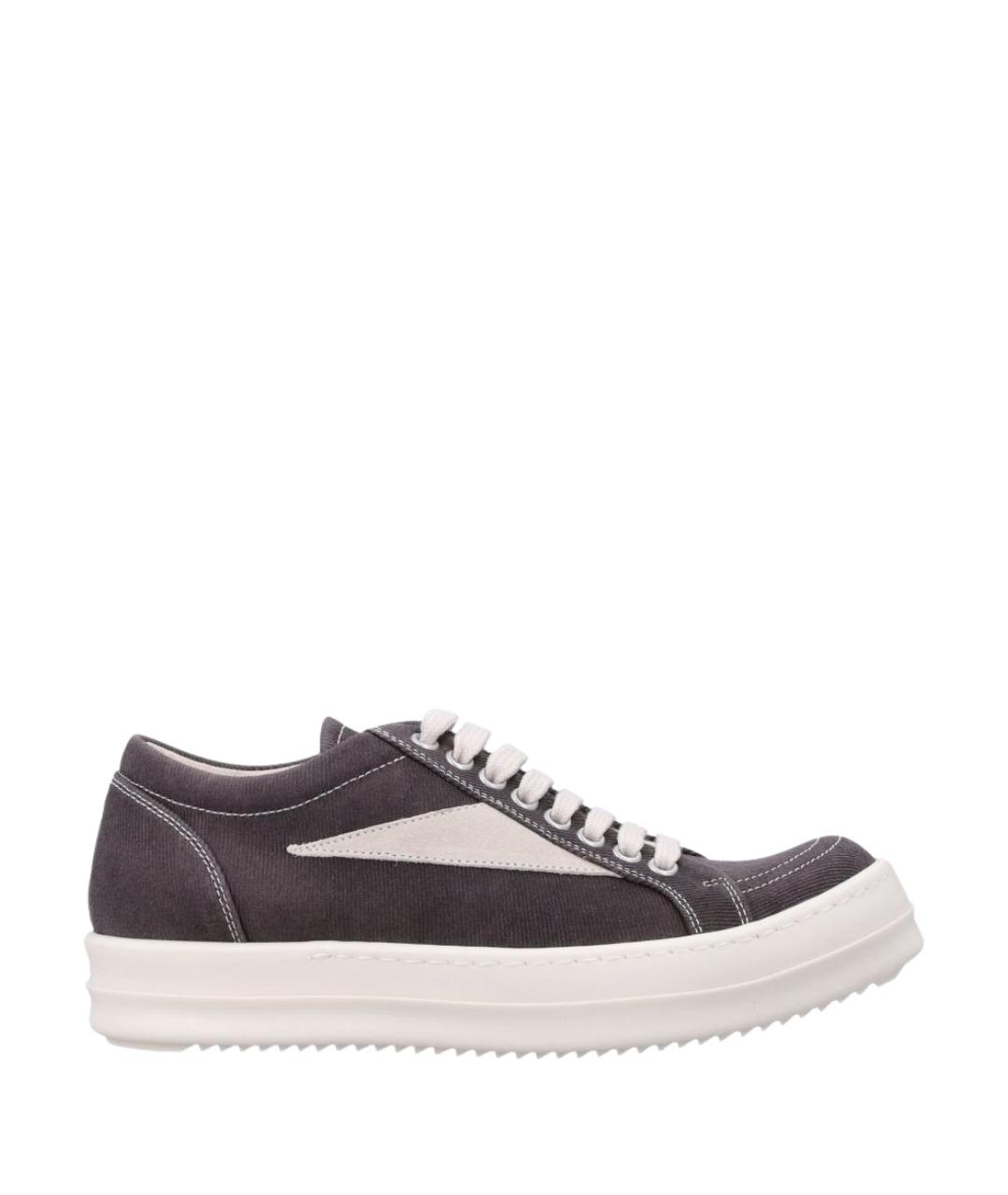 RICK OWENS DRKSHDW Бордовые текстильные кеды, фото 1